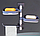 Полка - мыльница настенная Rotary drawer на присоске / Органайзер двухъярусный с крючком поворотный Белая с, фото 6