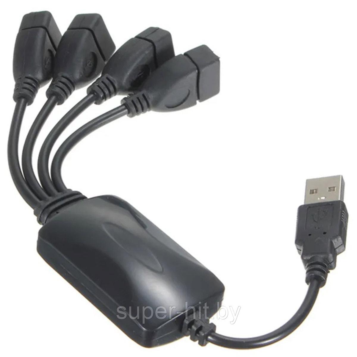 Адаптер USB HUB переходник USB A / 4 USB A SiPL - фото 2 - id-p211504396