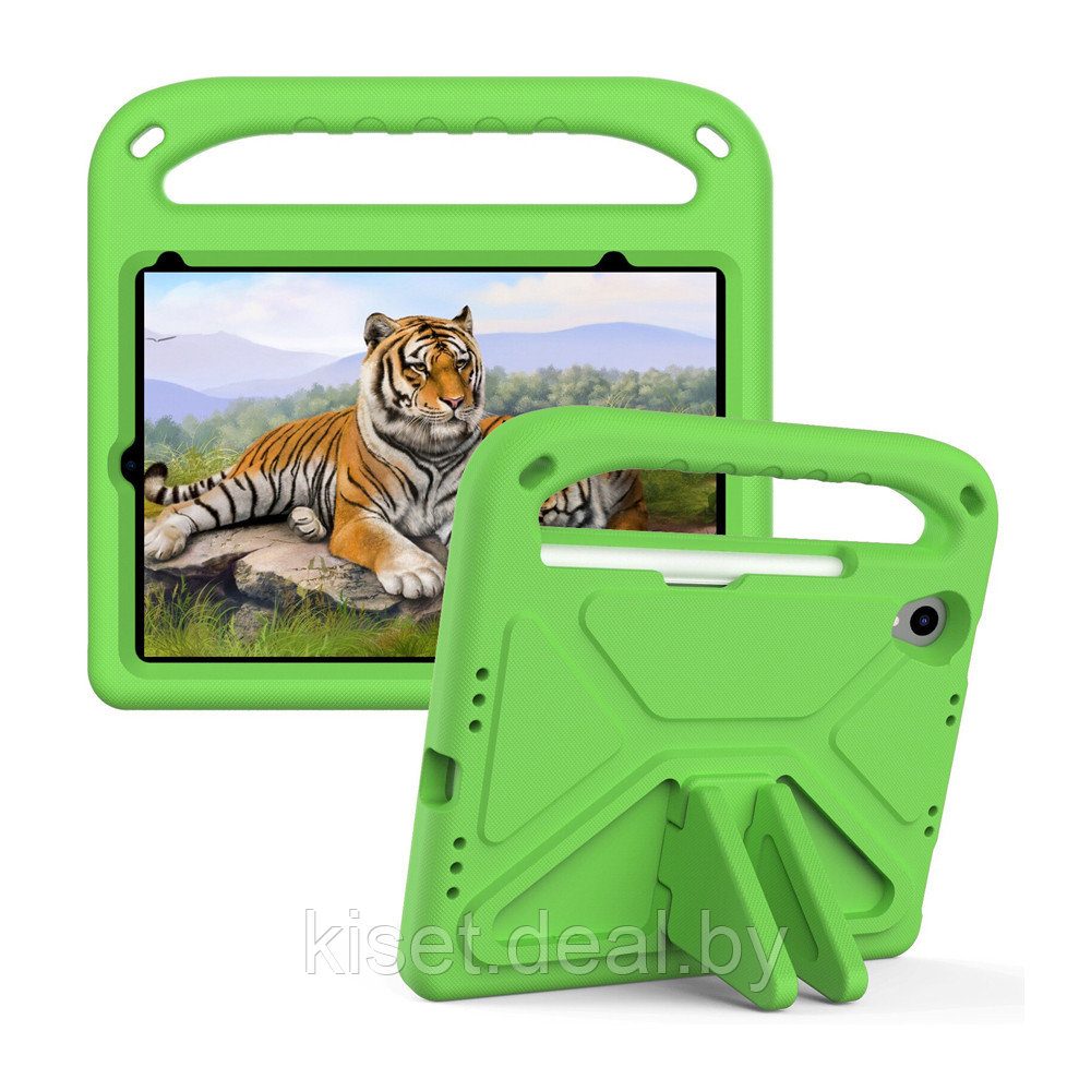 Детский чехол для планшета KST Kids Apple iPad mini 6 (A2568) дюймов зеленый с ручкой и подставкой - фото 1 - id-p211505950
