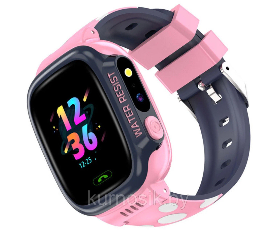 Детские умные часы Smart Baby Watch Y92 с GPS, камера, фонарик розовые - фото 1 - id-p208932010