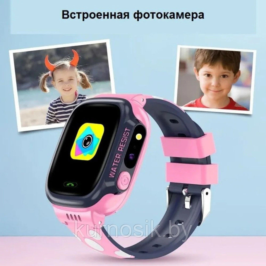 Детские умные часы Smart Baby Watch Y92 с GPS, камера, фонарик розовые - фото 6 - id-p208932010