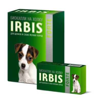 Биокапли на холку для щенков и собак мелких пород ИРБИС "ФОРТЭ" 1 флакон/2 мл (001056) - фото 1 - id-p211519820