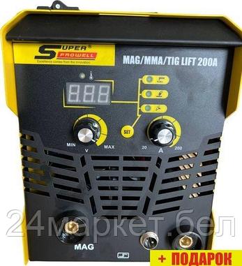 Сварочный инвертор Super Prowell MAG/MMA/TIG Lift 200А (5 кг, без газа, съемный рукав), фото 2