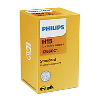 Лампа автомобильная Philips, H15, 12 В, 15/55 Вт, 12580C1