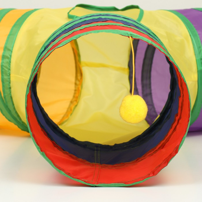 Туннель для кошек шуршащий "Рогатка", 85 х 25 см, разноцветный - фото 6 - id-p211520242