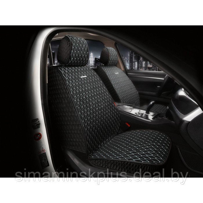 Накидки на передние сиденья CarFashion ICEBERG FRONT, цвет черный/черный/св.серый - фото 1 - id-p211520753
