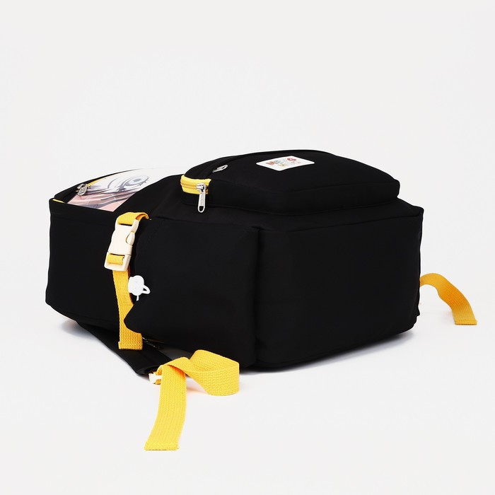Рюкзак на молнии, 6 наружных карманов, цвет чёрный - фото 3 - id-p211520420