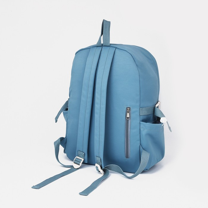 Рюкзак на молнии, 6 наружных карманов, цвет синий - фото 2 - id-p211520421
