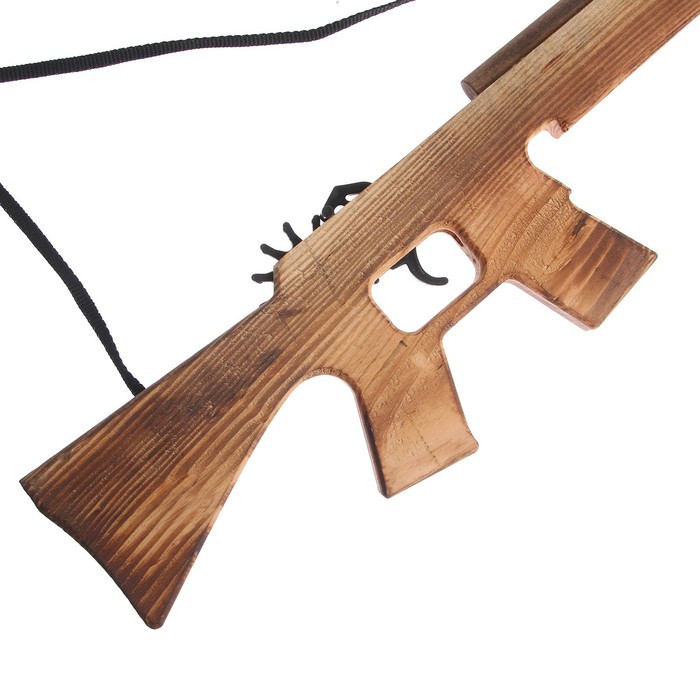 Игрушка деревянная стреляет резинками «Автомат» 57 × 11.5 × 2 см - фото 4 - id-p211521462