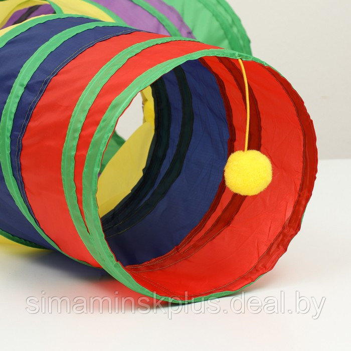 Туннель для кошек шуршащий "Рогатка", 85 х 25 см, разноцветный - фото 2 - id-p211521846