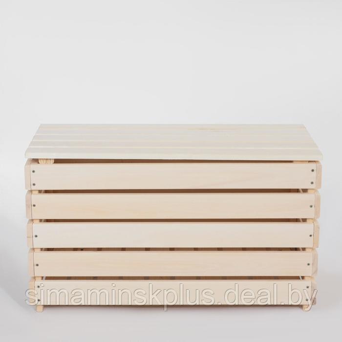 Скамья с ящиком, 80×40×45см, из липы - фото 3 - id-p211520895
