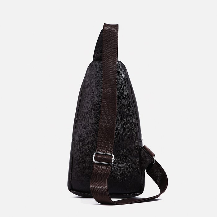 Рюкзак-слинг на молнии, 2 наружных кармана, цвет коричневый - фото 5 - id-p211521453