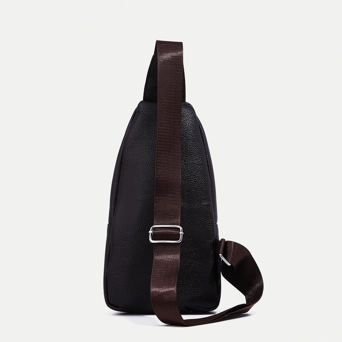 Рюкзак-слинг на молнии, 2 наружных кармана, цвет коричневый - фото 6 - id-p211521457