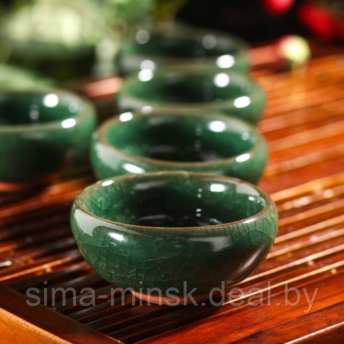 Набор для чайной церемонии керамический «Лунный камень», 7 предметов: чайник 150 мл, 6 пиал 50 мл, цвет - фото 2 - id-p211524813