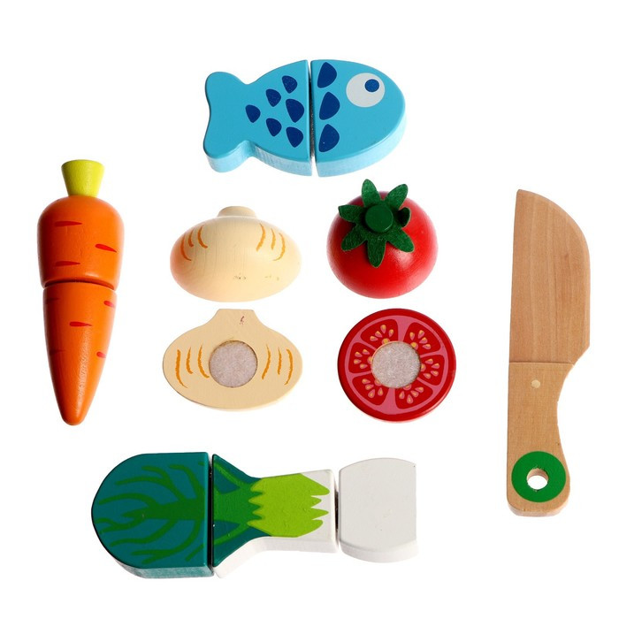 Игровой ящик с продуктами «Овощи и рыба» 17х12,5х3,5 см - фото 3 - id-p211521638