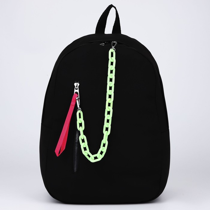 Рюкзак текстильный с карманом, чёрный, 45х30х15 см - фото 1 - id-p211520722