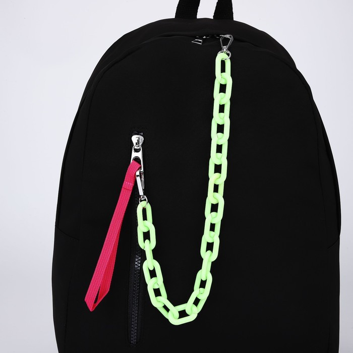 Рюкзак текстильный с карманом, чёрный, 45х30х15 см - фото 2 - id-p211520722