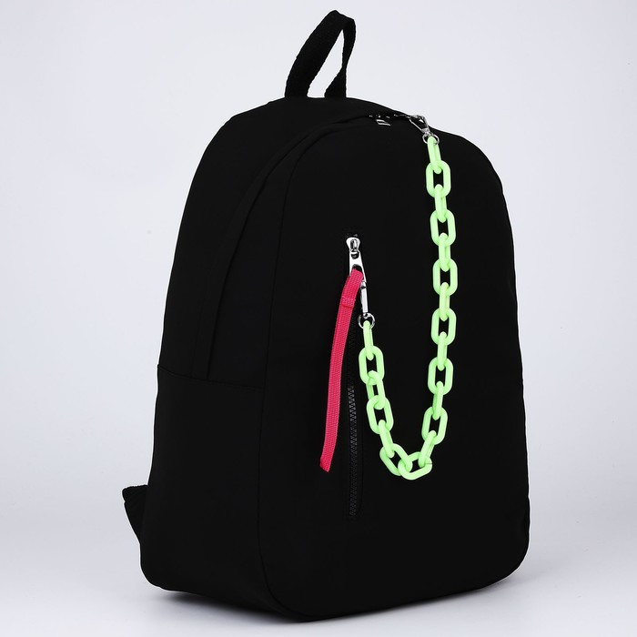 Рюкзак текстильный с карманом, чёрный, 45х30х15 см - фото 3 - id-p211520722