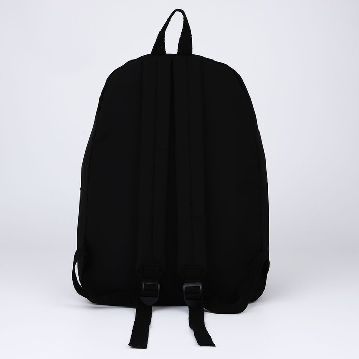 Рюкзак текстильный с карманом, чёрный, 45х30х15 см - фото 4 - id-p211520722