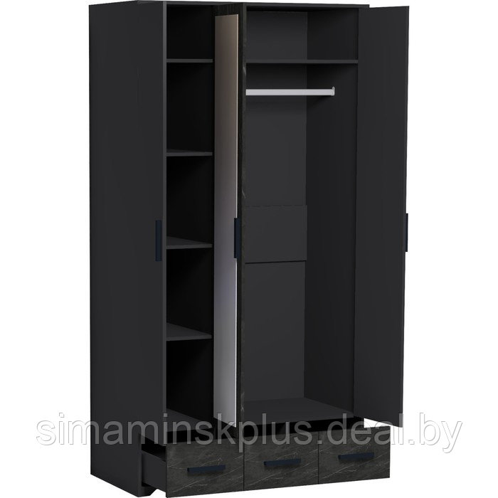 Шкаф для одежды и белья «Айрис 444», 1194×596×2285 мм, цвет антрацит / креатель - фото 2 - id-p211526253