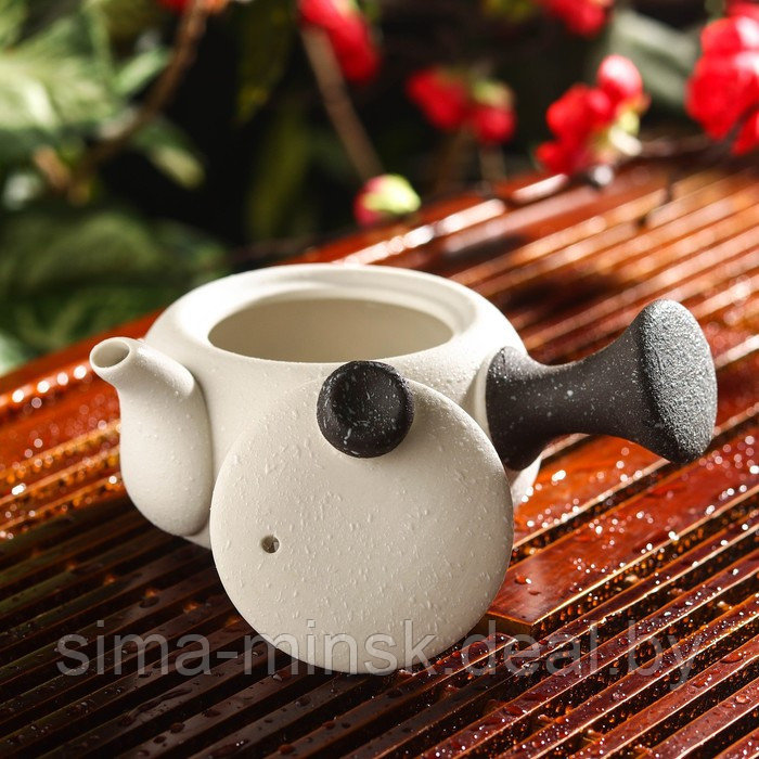 Набор для чайной церемонии керамический «Нежный цветок», 7 предметов: чайник 180 мл, 6 чашек 70 мл, цвет белый - фото 6 - id-p211524841