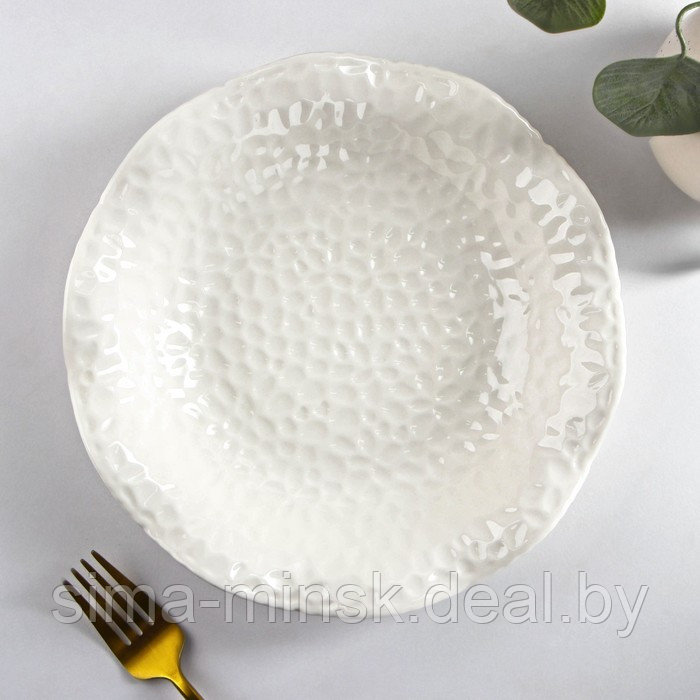 Тарелка керамическая десертная «Воздушность», 500 мл, d=23 см, цвет белый - фото 2 - id-p211525409