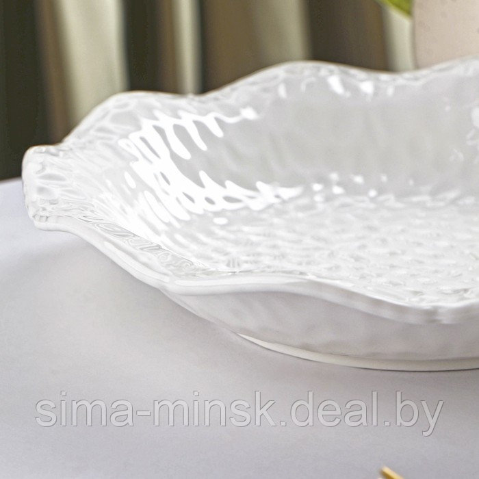 Тарелка керамическая десертная «Воздушность», 500 мл, d=23 см, цвет белый - фото 3 - id-p211525409