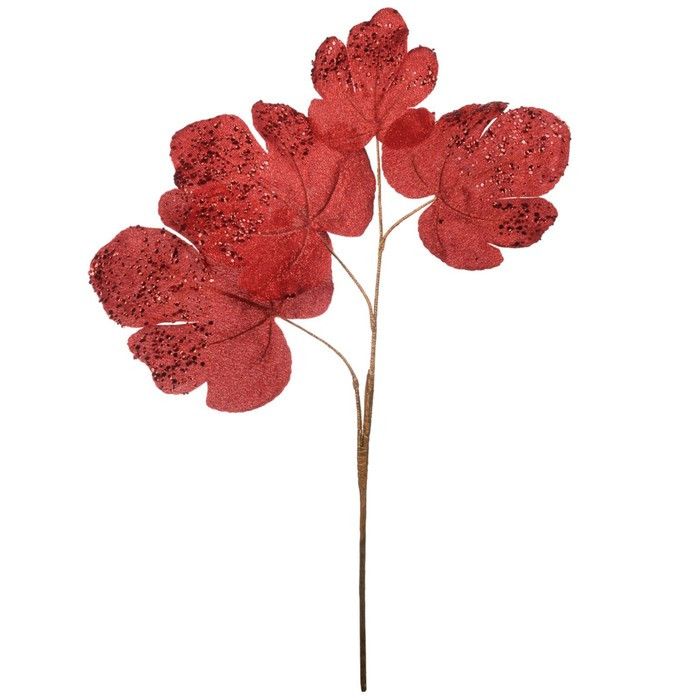 Искусственная ветвь «Смоковница», высота 63 см, цвет красный - фото 1 - id-p211526368