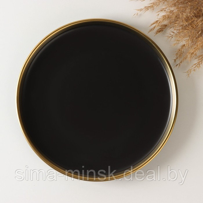 Набор фарфоровых тарелок «Ночь», 2 предмета: d=25,5 см, цвет чёрный - фото 2 - id-p211525430