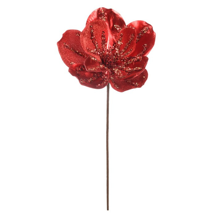 Цветок декоративный «Красная бархатная роза», высота 53 см - фото 1 - id-p211526378