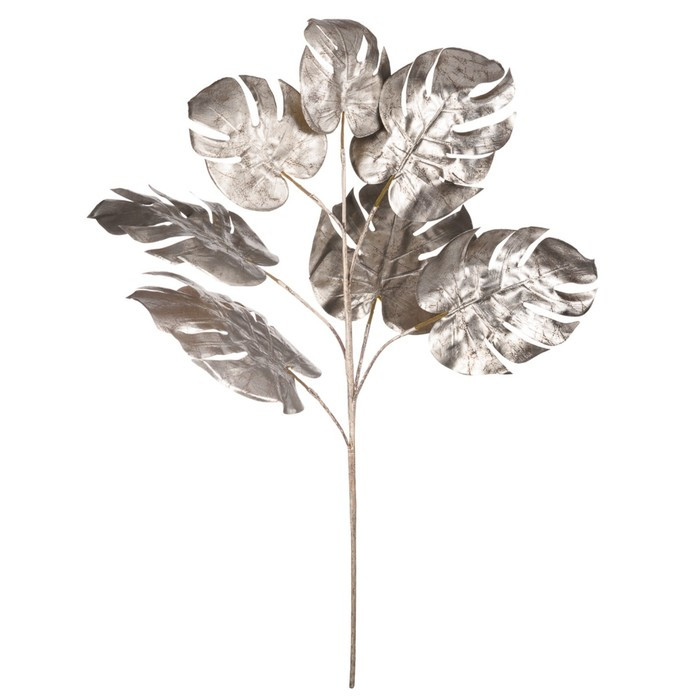 Искусственная ветвь «Монстера», высота 76 см, цвет серебристый - фото 1 - id-p211526382