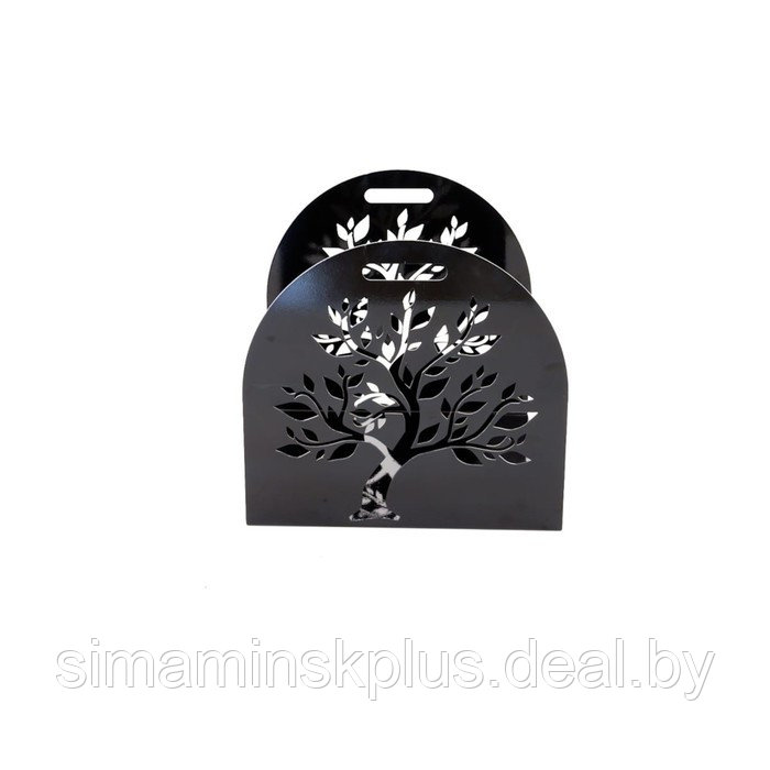 Дровница, декор «Дерево», 370 × 400 × 380 мм, цвет чёрный - фото 5 - id-p211527399