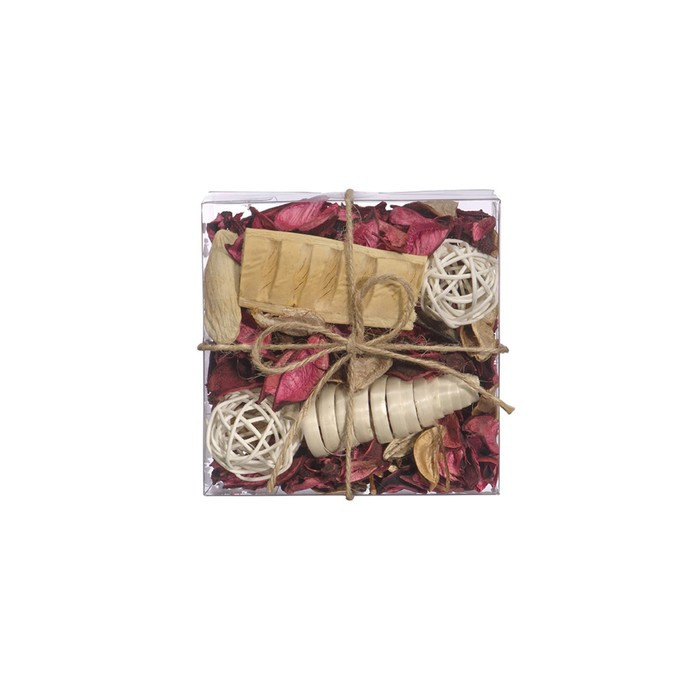 Набор сухоцветов из натуральных материалов с ароматом розы, короб 13×13×6 см - фото 3 - id-p211526437