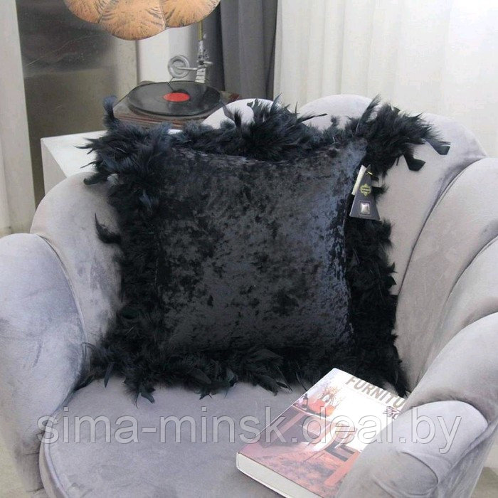 Наволочка декоративная «Бурлеск», размер 40х40 см, чёрный, цвет черный - фото 1 - id-p211526182