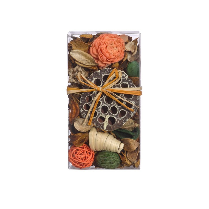 Набор сухоцветов из натуральных материалов с ароматом апельсина, короб 20×10,5×6 см - фото 1 - id-p211526440