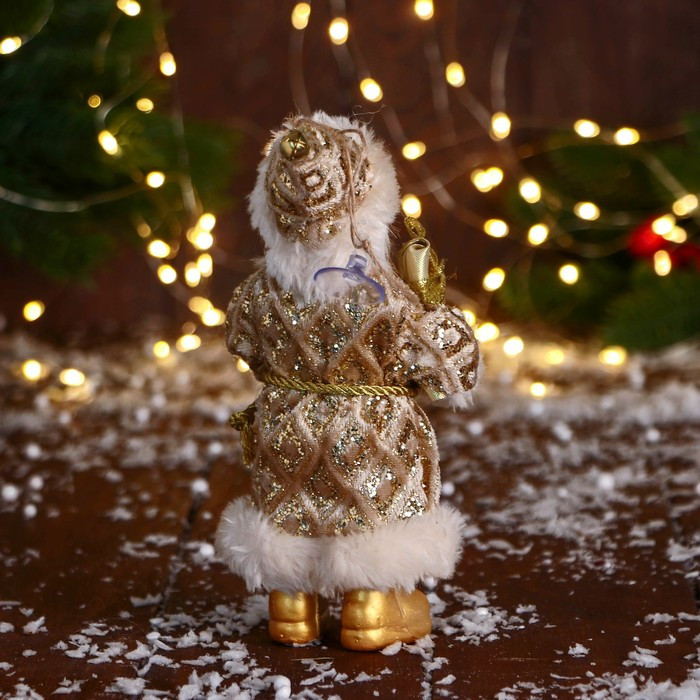 Дед Мороз "В колпаке " 17 см, золото - фото 3 - id-p211524538