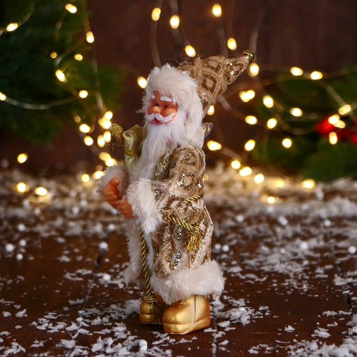 Дед Мороз "В колпаке " 17 см, золото - фото 4 - id-p211524538