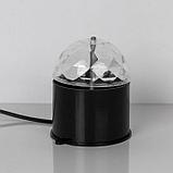 Световой прибор «Хрустальный шар» 7.5 см, свечение RGB, 220 В, чёрный, фото 2