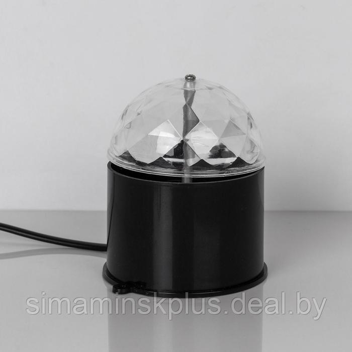 Световой прибор «Хрустальный шар» 7.5 см, свечение RGB, 220 В, чёрный - фото 2 - id-p211526869