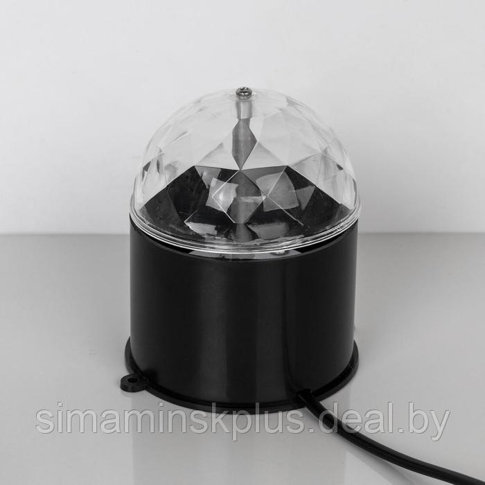 Световой прибор «Хрустальный шар» 7.5 см, свечение RGB, 220 В, чёрный - фото 3 - id-p211526869