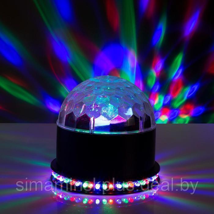 Световой прибор «Вокруг сферы» 12 см, свечение RGB, 220 В, чёрный - фото 1 - id-p211526871