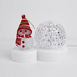 Световой прибор «Снеговик с прозрачным шаром» 9.5 см, свечение мульти, 220 В, фото 2