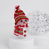 Световой прибор «Снеговик с прозрачным шаром» 9.5 см, свечение мульти, 220 В, фото 8