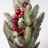 Светодиодная фигура «Снежная ёлка с ягодами», 12.5 × 28.5 × 7.5 см, пластик, батарейки CR2032х2, свечение, фото 3