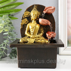 Фонтан настольный от сети "Будда медитирует у фонтана" 13х13х20 см