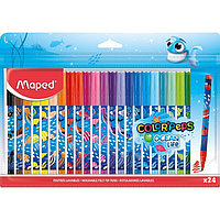 Фломастеры 24 цвета Maped COLOR'PEPS OCEAN LIFE, суперсмываемые, декорированные, европодвес