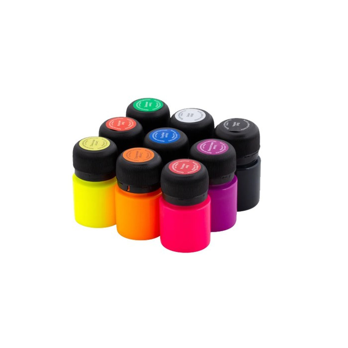 Краска по ткани, набор 9 цветов х 20 мл, ЗХК Decola, Neon, неоновые цвета, акриловая на водной основе, - фото 4 - id-p211528677