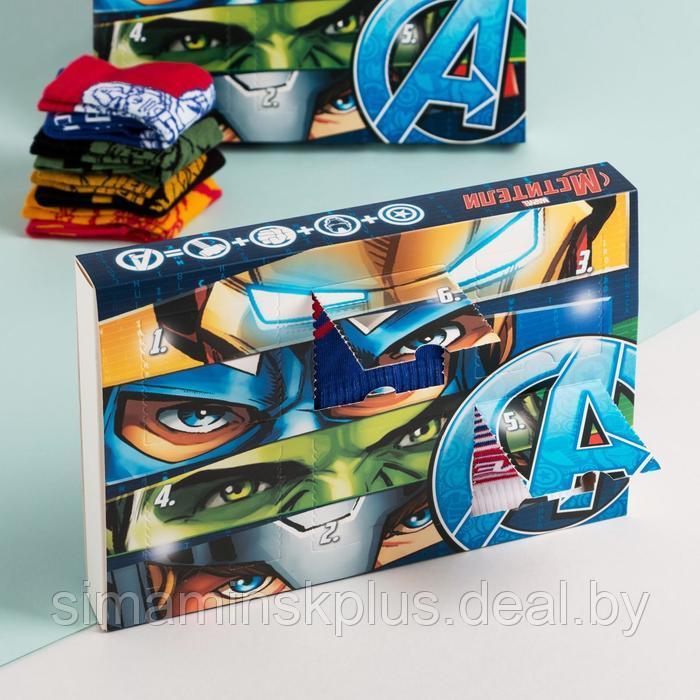 Подарочный набор носков адвент, 6 пар "Superhero" , Мстители, 14-16 см - фото 1 - id-p211532665