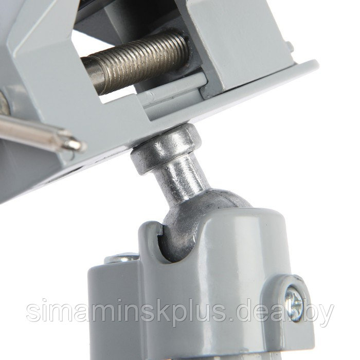 Мини-тиски алюминиевые ТУНДРА, винтовой зажим, поворотный шарнир, 75 мм - фото 4 - id-p211529633
