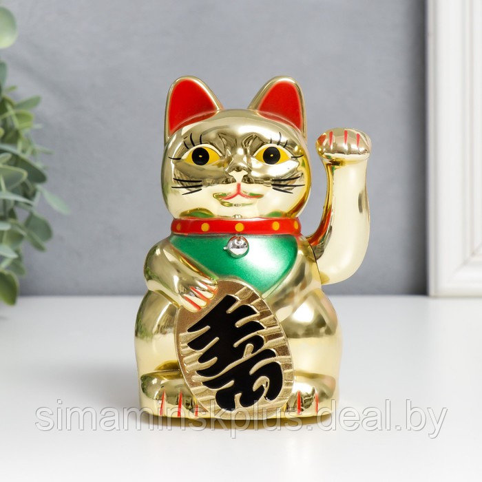 Сувенир кот пластик "Манэки-нэко" h=12 см - фото 1 - id-p211530646